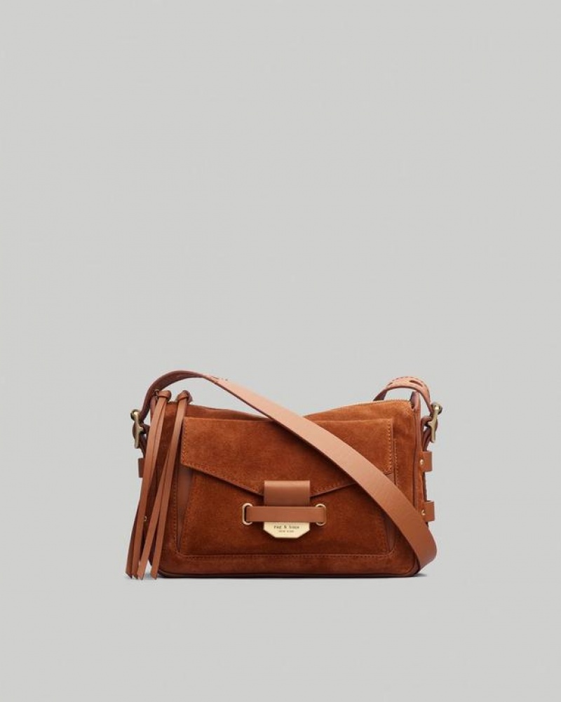 Rag & Bone Small Field Messenger 2.0 Small Messenger Bag Brown Suede | 98642DOWV