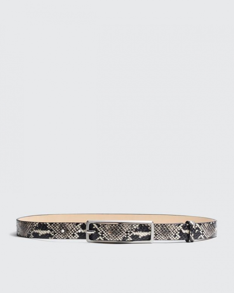 Rag & Bone Small Snake Print Rebound Belt Leather 1" Belt White Snake | 15236PNZG