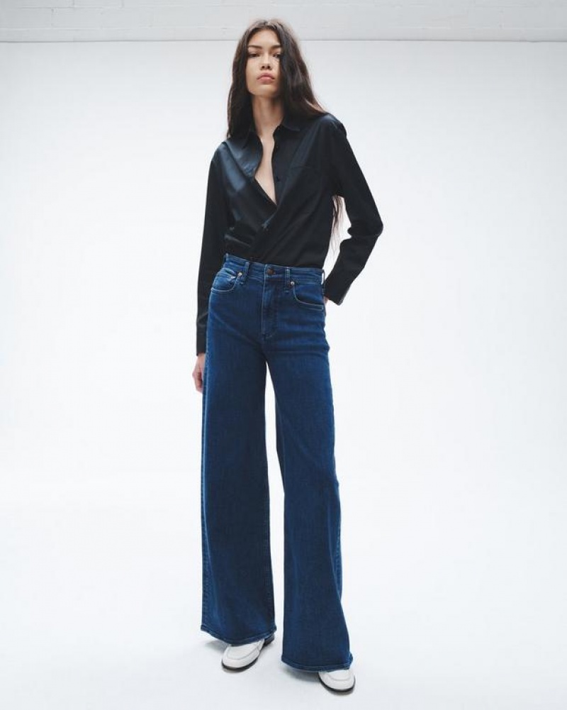 Rag & Bone Sofie Full Length Wide-Leg High-Rise High Stretch Jean Jen | 59621TAXD