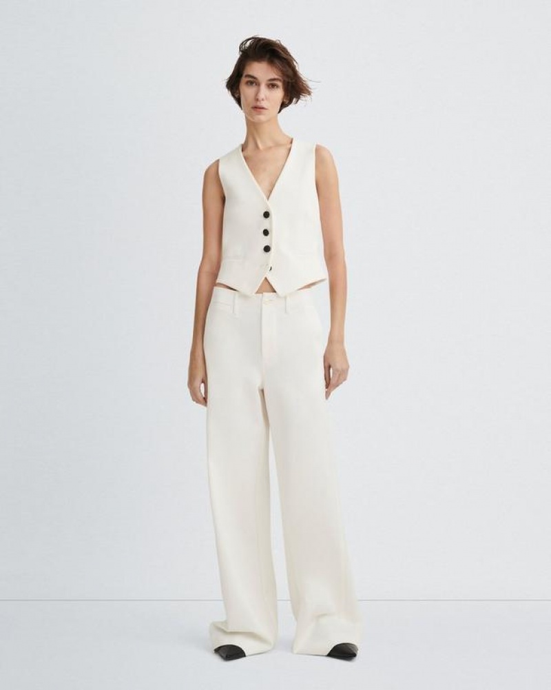 Rag & Bone Sofie Ponte Pant Classic Fit Ivory | 51294MSER