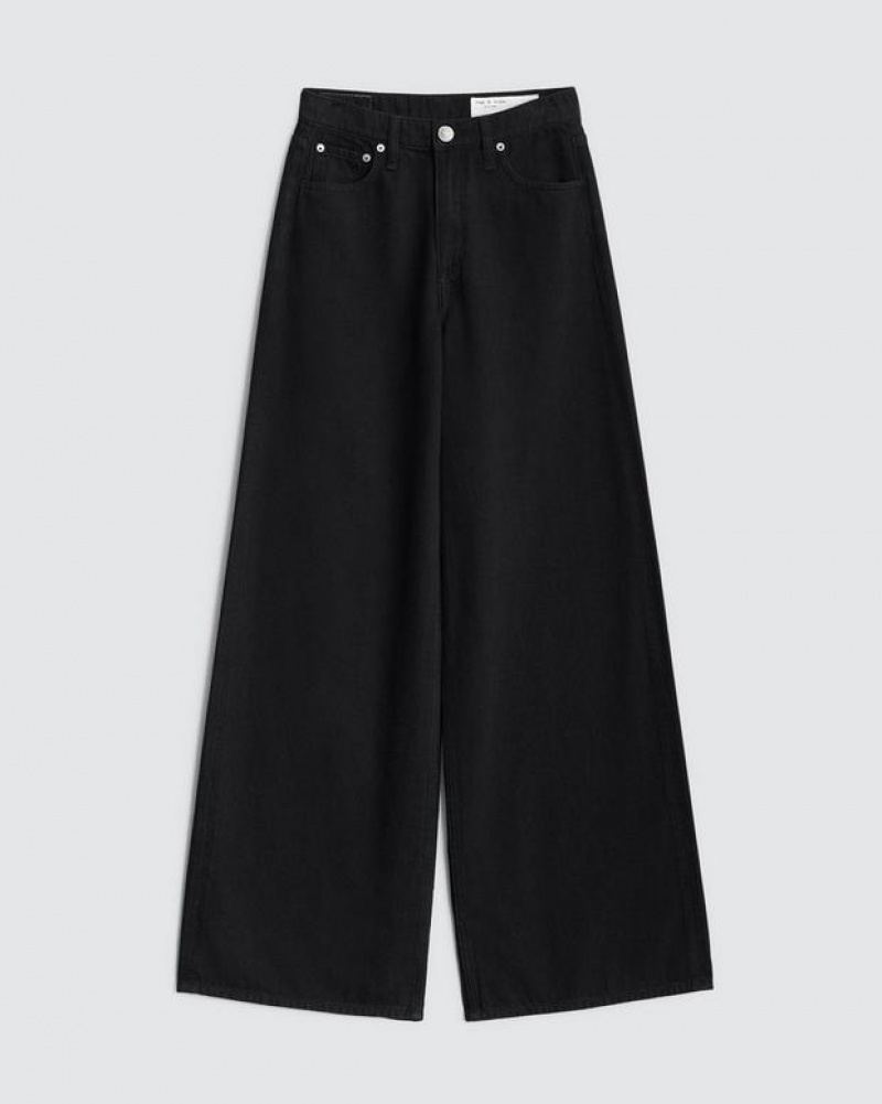 Rag & Bone Sofie Wide-Leg High-Rise Rigid Jean Black | 21764IDPW