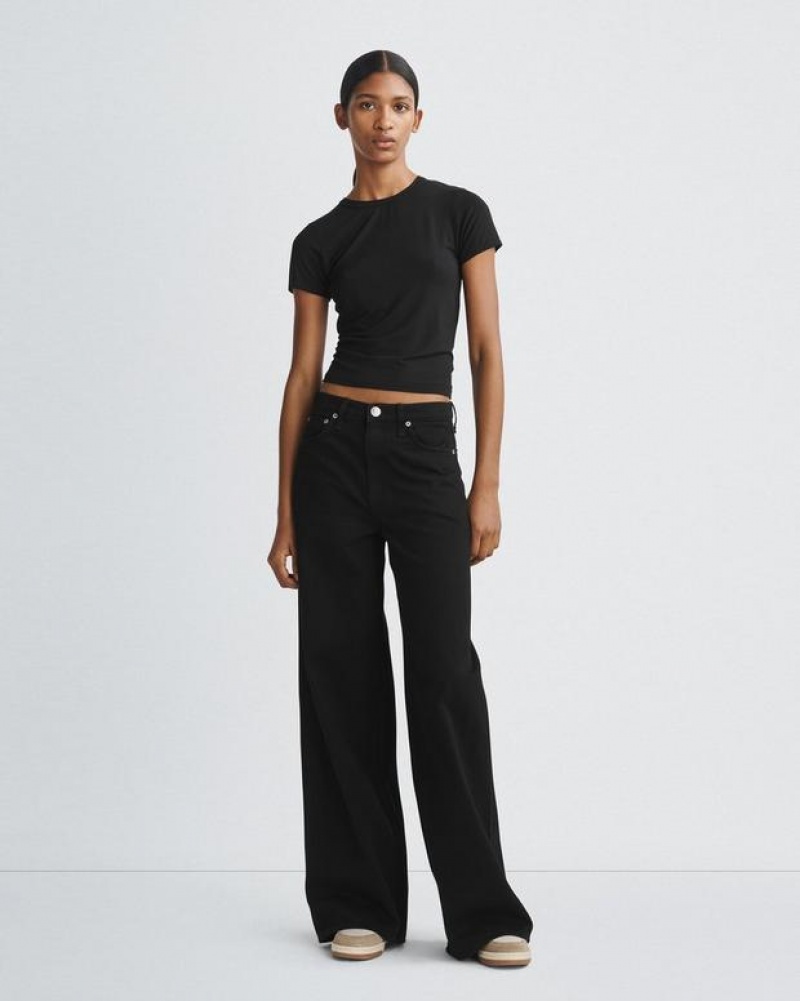 Rag & Bone Sofie Wide-Leg High-Rise Rigid Jean Black | 21764IDPW