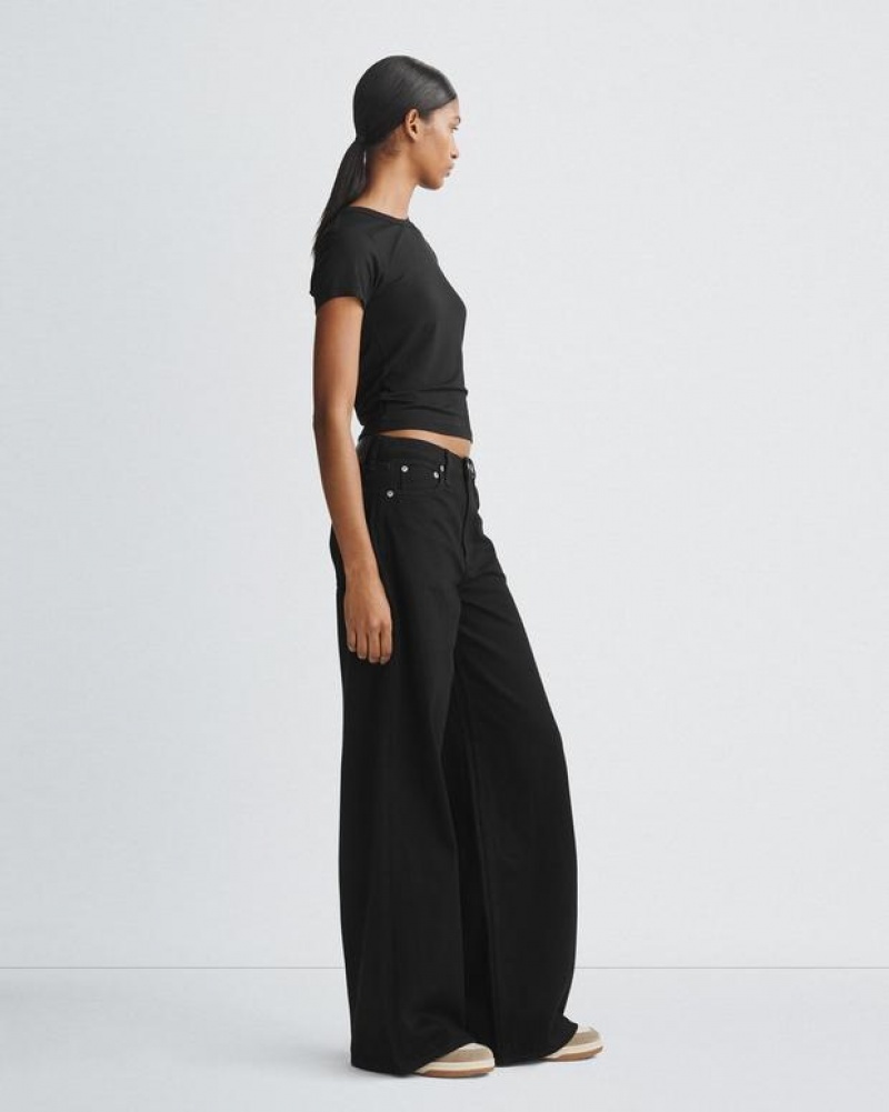 Rag & Bone Sofie Wide-Leg High-Rise Rigid Jean Black | 21764IDPW