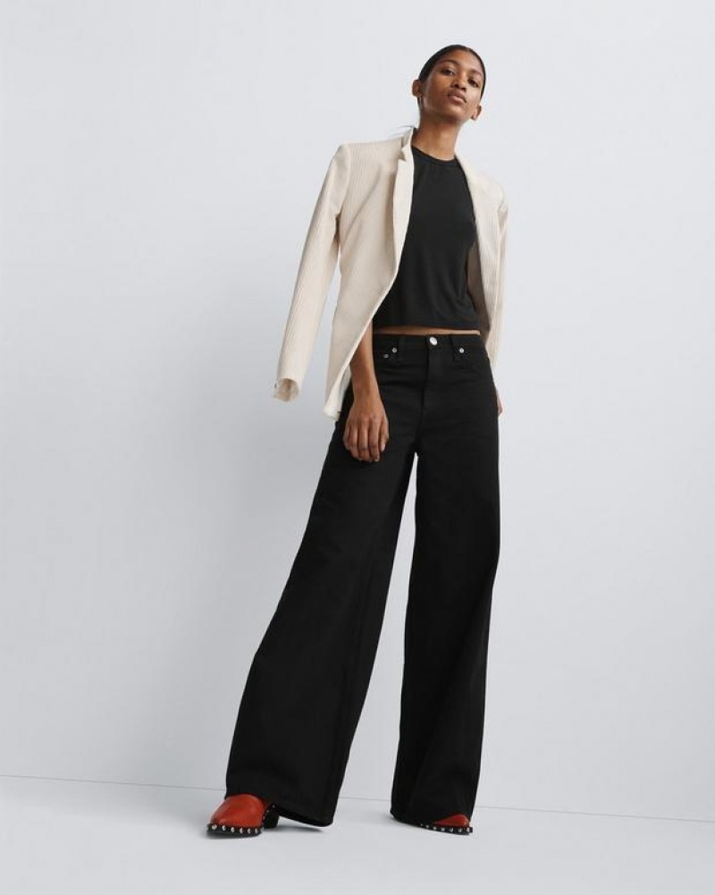 Rag & Bone Sofie Wide-Leg High-Rise Rigid Jean Black | 21764IDPW