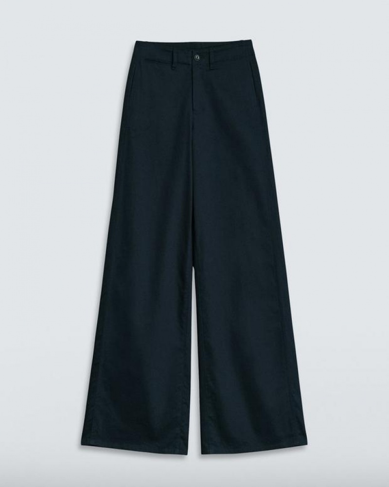 Rag & Bone Sofie Wide Leg Cotton Chino Relaxed Fit Pant Salute | 49073FQIM