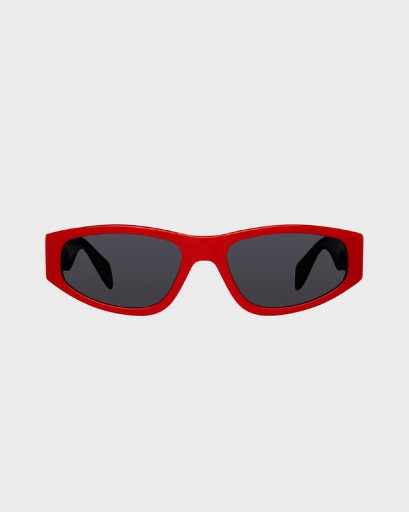 Rag & Bone Soren Oval Sunglasses Red | 50723LDJT