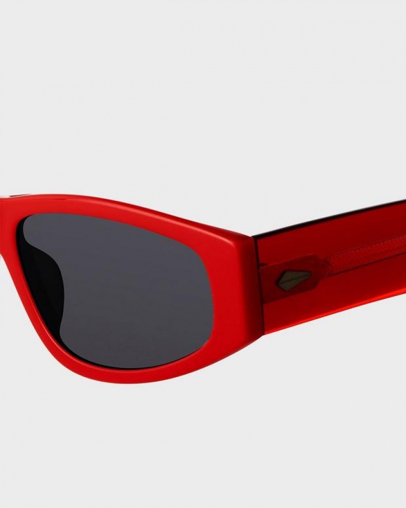 Rag & Bone Soren Oval Sunglasses Red | 50723LDJT