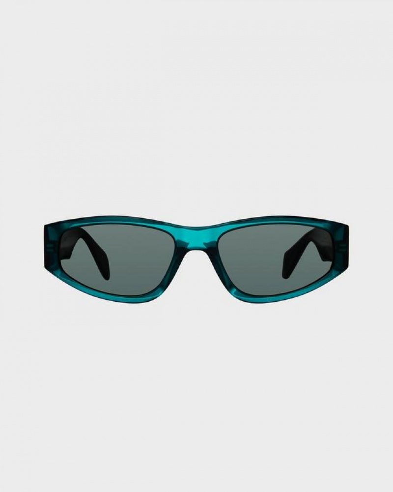 Rag & Bone Soren Oval Sunglasses Teal | 61429GKVI