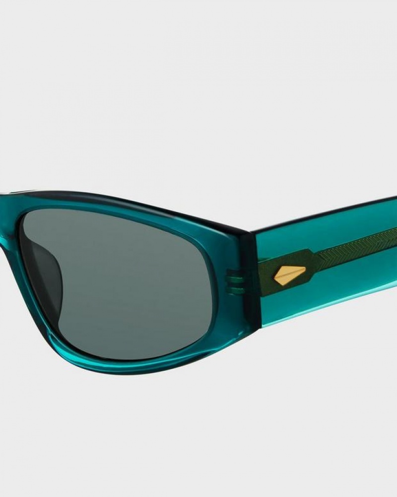 Rag & Bone Soren Oval Sunglasses Teal | 61429GKVI