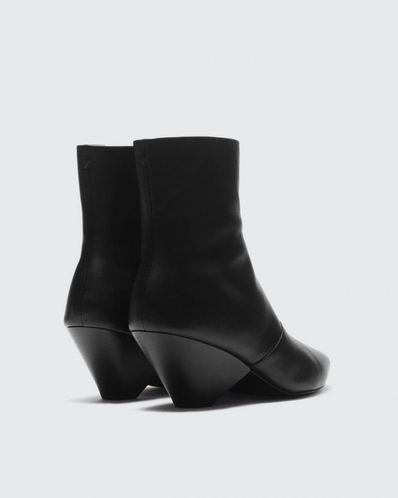 Rag & Bone Spire Boot - Leather Heeled Ankle Boot Black | 16958QREV