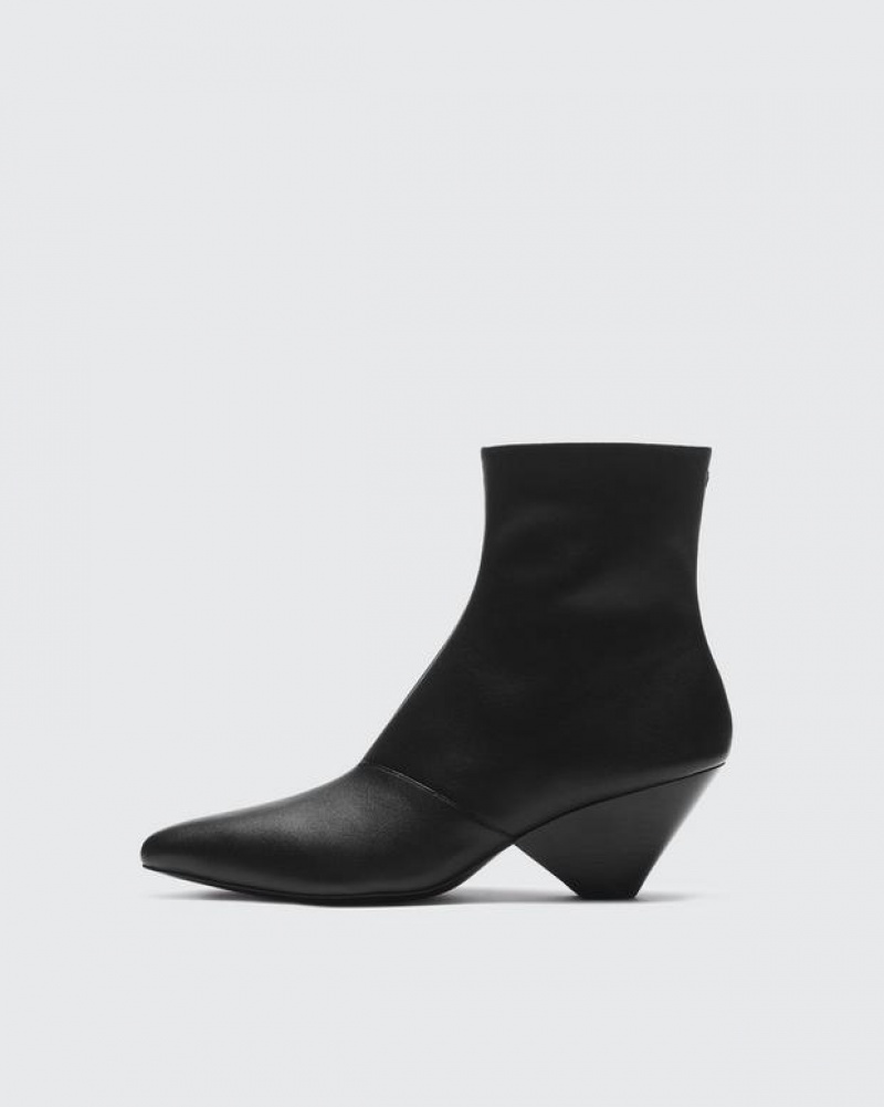 Rag & Bone Spire Boot - Leather Heeled Ankle Boot Black | 16958QREV