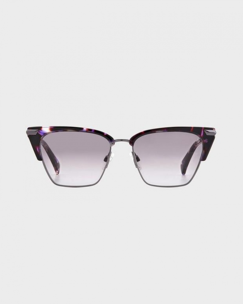 Rag & Bone Tana Butterfly Sunglasses Violet Havana | 01349ILQW