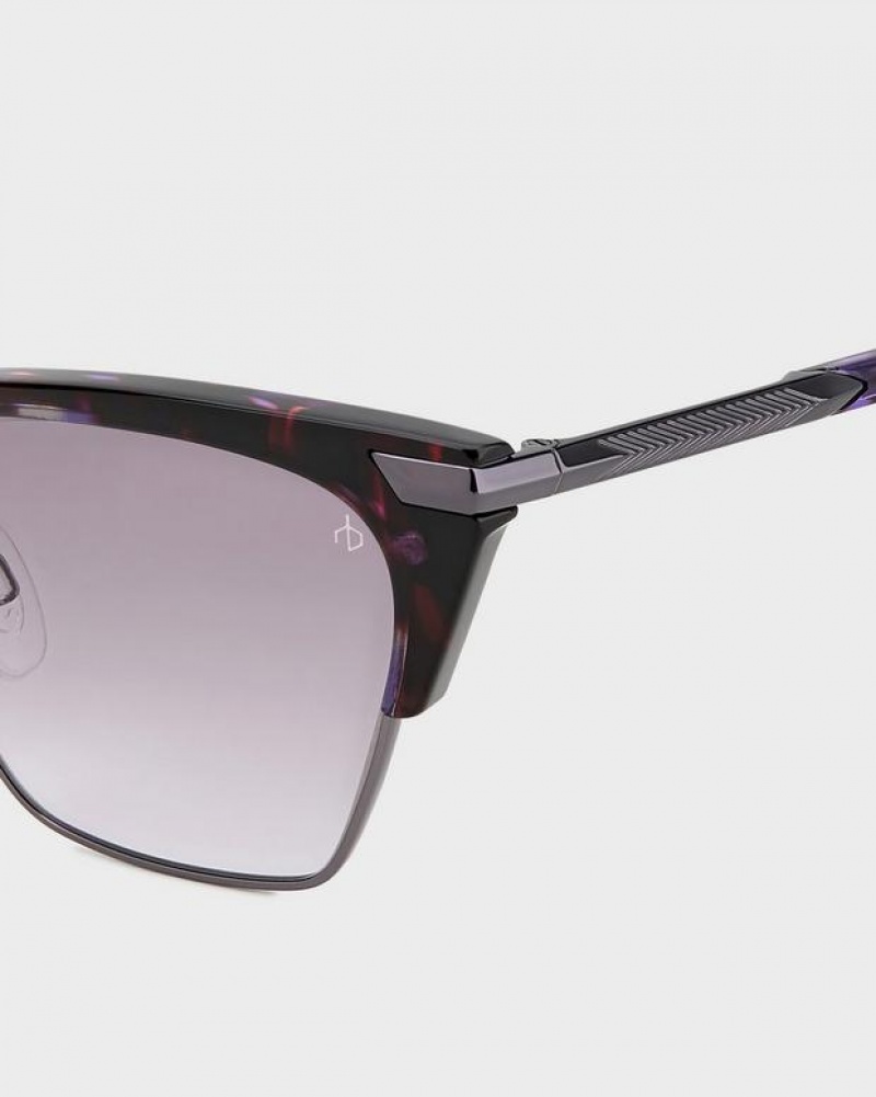 Rag & Bone Tana Butterfly Sunglasses Violet Havana | 01349ILQW