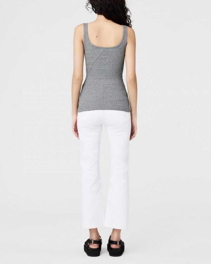 Rag & Bone The Essential Rib Scoopneck Tank Pima Cotton Tank Heather Grey | 32976ZHRX