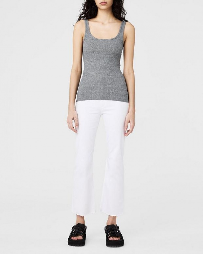 Rag & Bone The Essential Rib Scoopneck Tank Pima Cotton Tank Heather Grey | 32976ZHRX