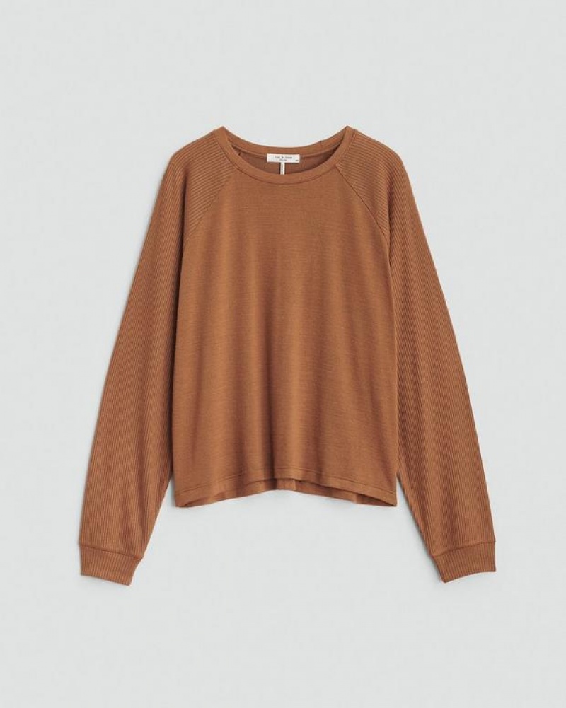 Rag & Bone The Knit Crew Pullover Classic Fit Camel | 76094FVHL