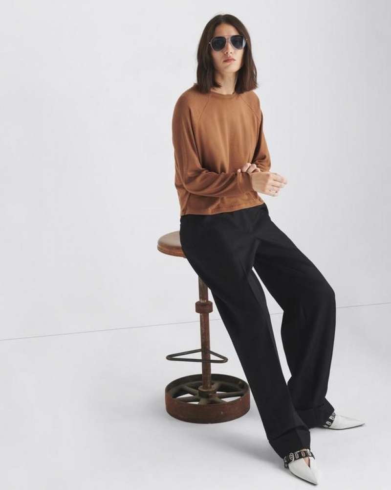 Rag & Bone The Knit Crew Pullover Classic Fit Camel | 76094FVHL