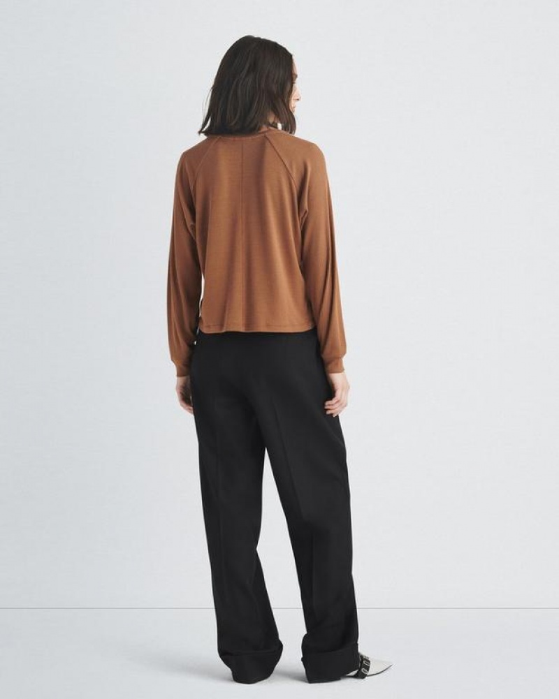 Rag & Bone The Knit Crew Pullover Classic Fit Camel | 76094FVHL