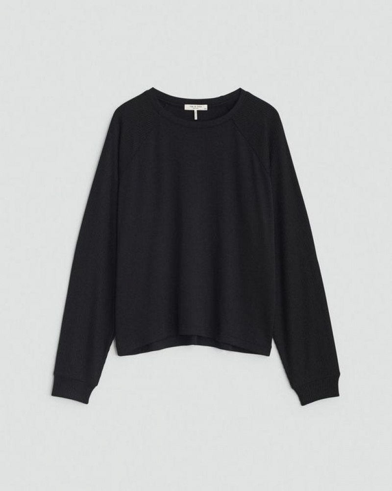 Rag & Bone The Knit Crew Pullover Classic Fit Black | 75963OSTA