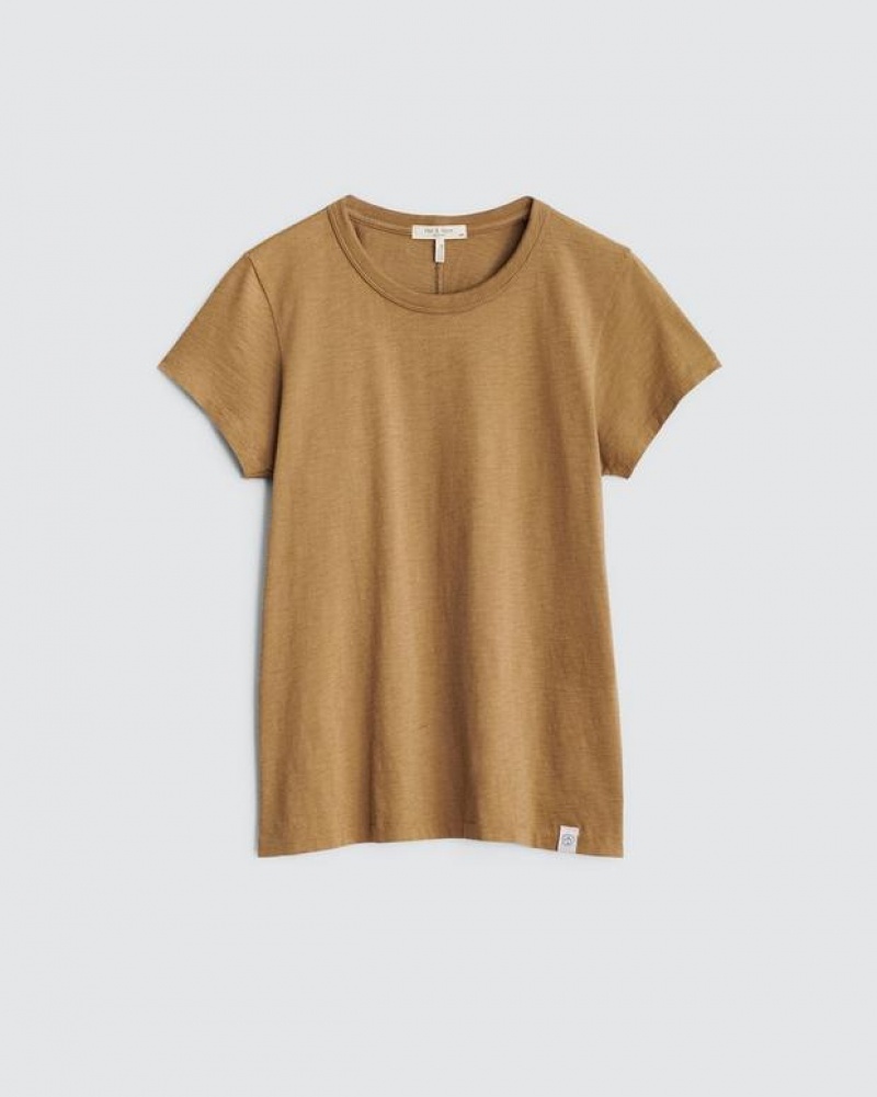 Rag & Bone The Slub Tee Organic Pima Cotton T-Shirt Khaki | 51243LCBZ