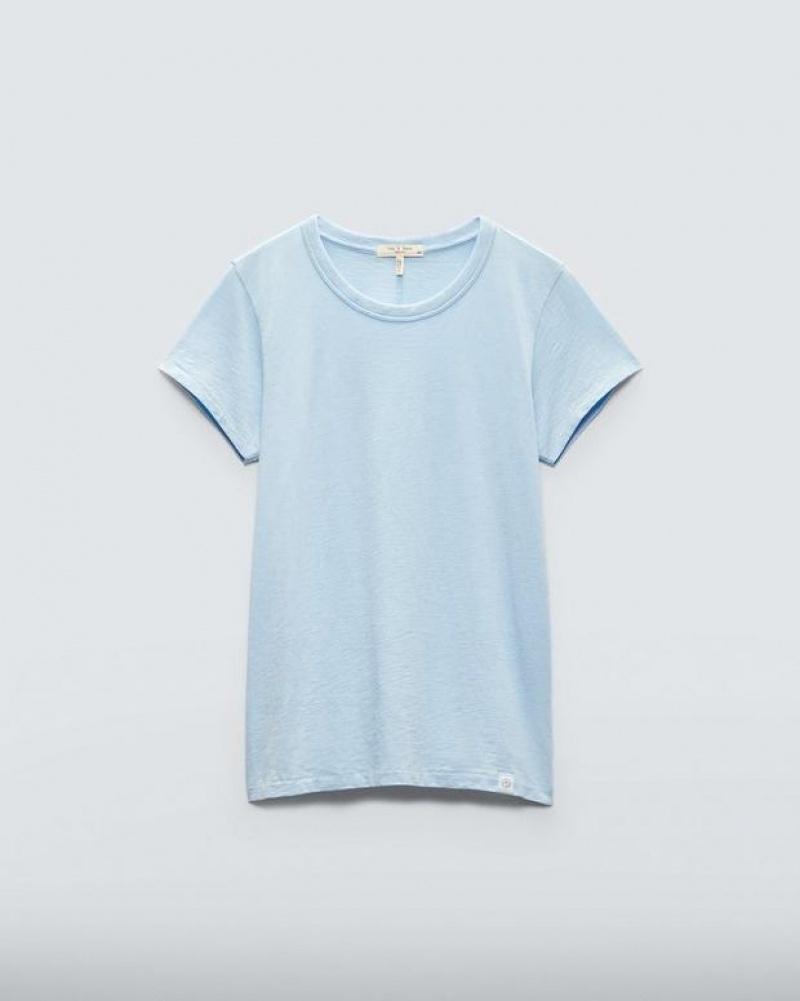 Rag & Bone The Slub Tee Organic Pima Cotton T-Shirt Raindrop | 61809LXDK