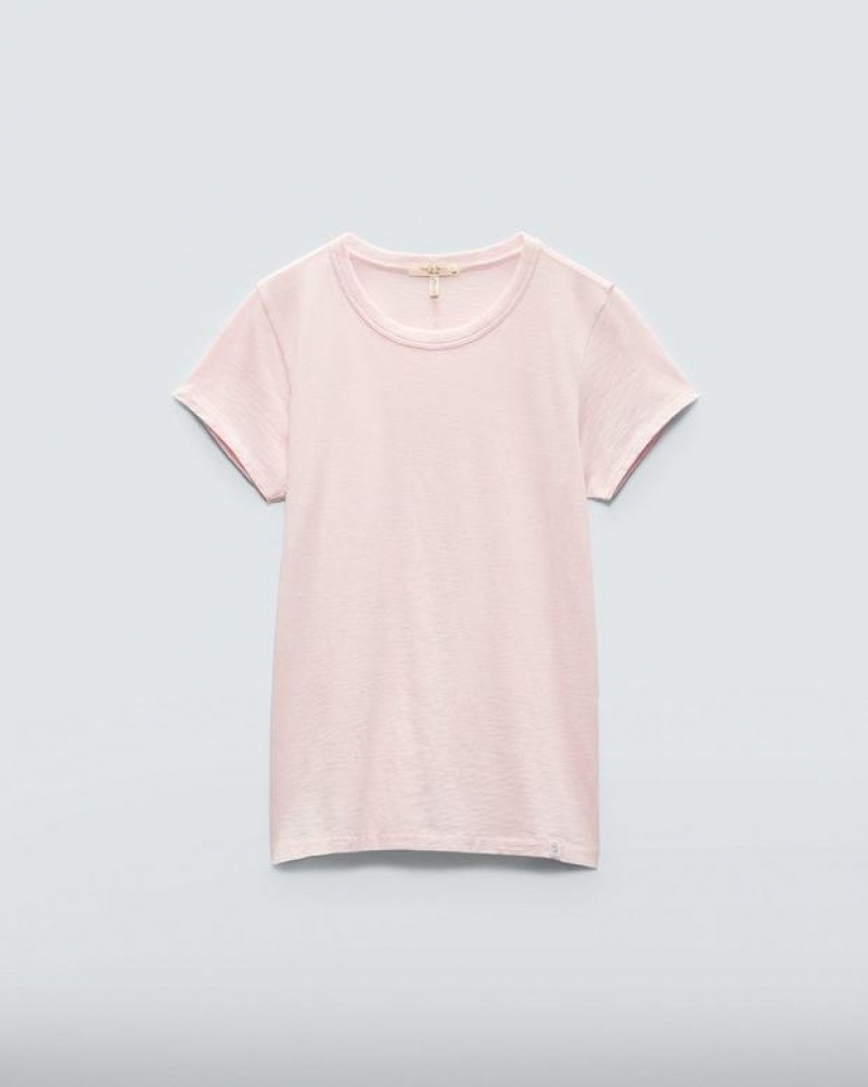 Rag & Bone The Slub Tee Organic Pima Cotton T-Shirt Blush | 91784DXZJ