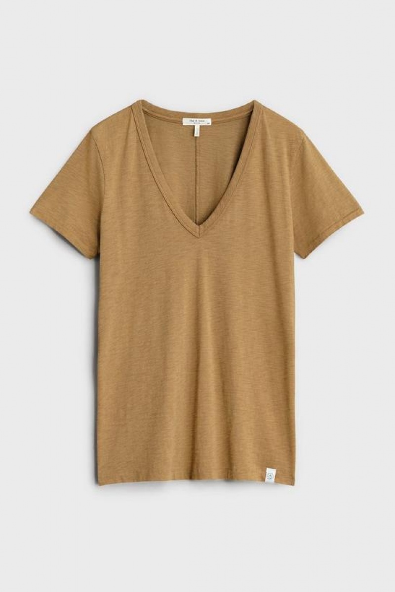 Rag & Bone The Slub Vee Organic Pima Cotton T-Shirt Khaki | 08421YDMZ