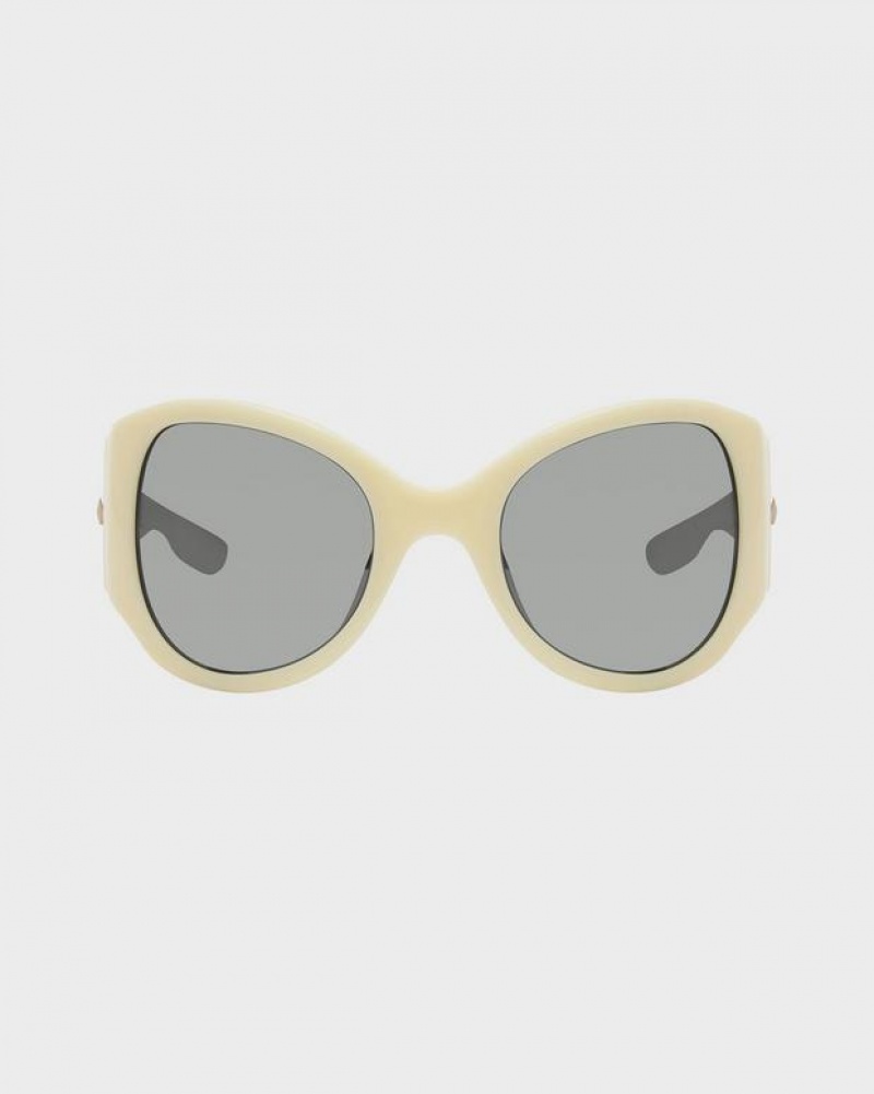 Rag & Bone Vesper Oval Sunglasses Ivory | 57312INGQ