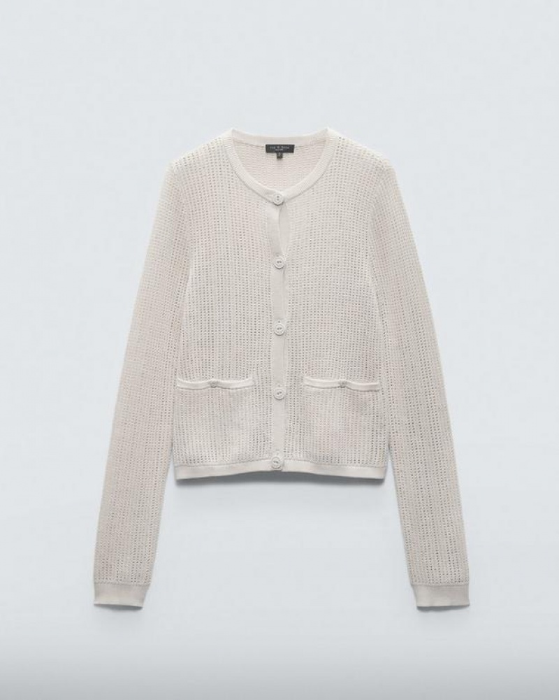 Rag & Bone Viola Cotton Cardigan Slim Fit Turtledove | 38152VHFL