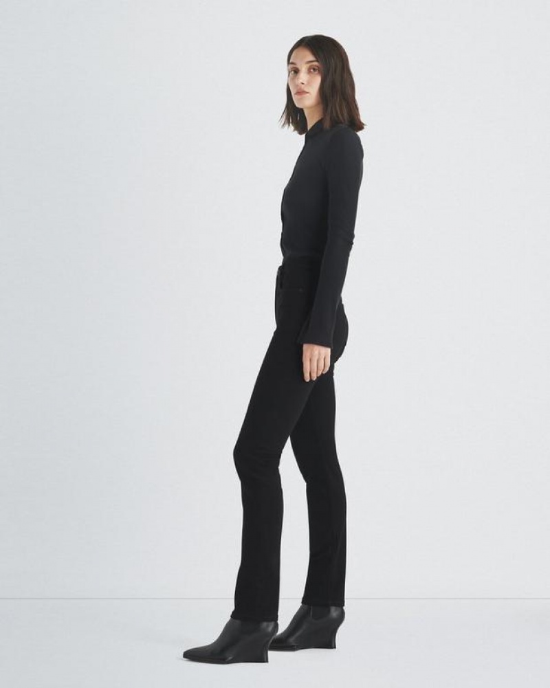 Rag & Bone Wren Full Length Straight High-Rise Vintage Stretch Jean Black | 79253VBRW