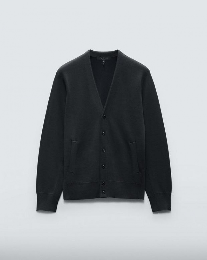 Rag & Bone York Viscose Cardigan Relaxed Fit Black | 19287HGFQ